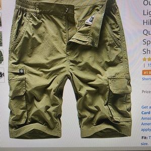 Men’s Outdoor Hiking Shorts Quick Dry sz 34 khaki